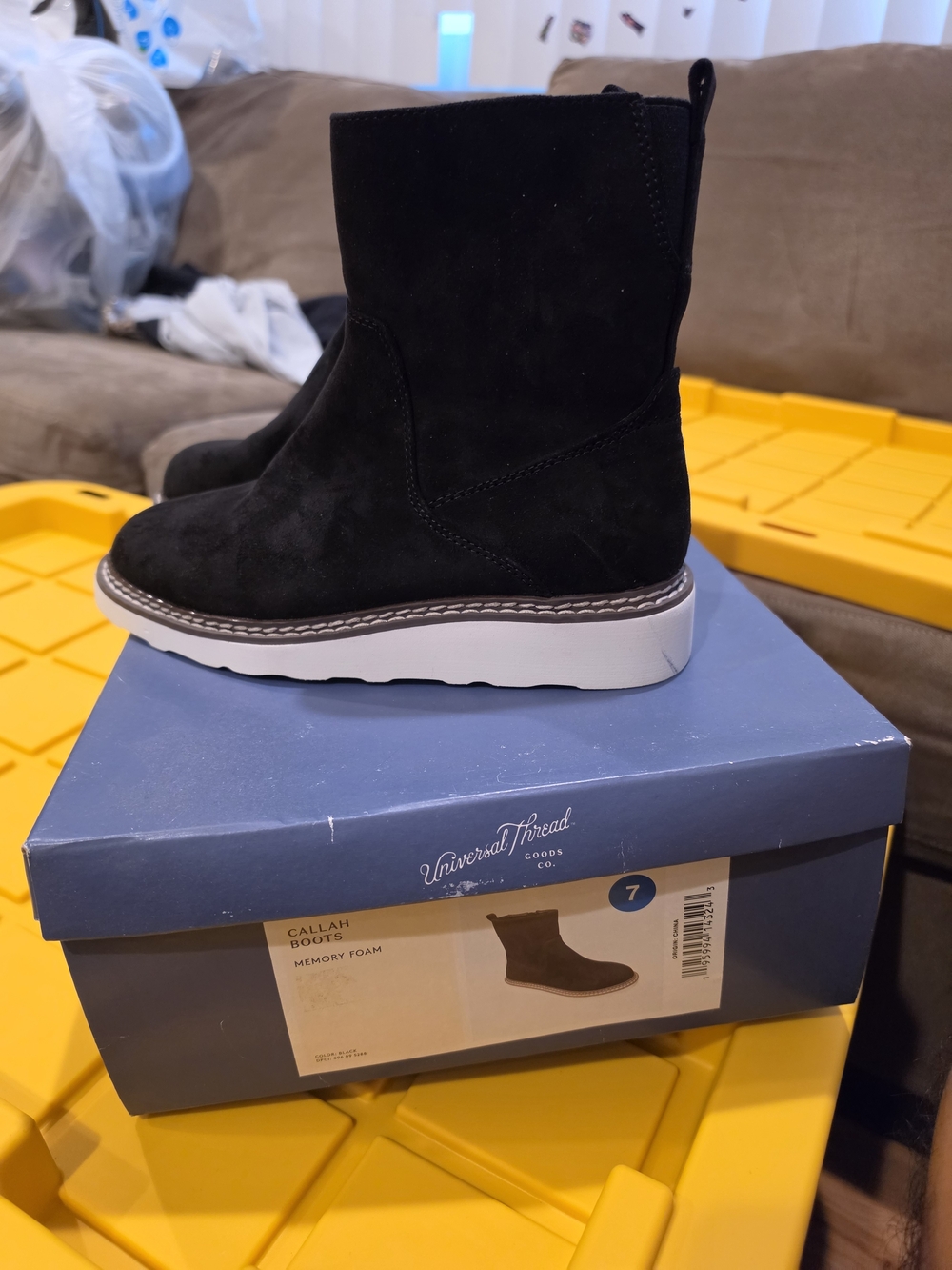 Universal Thread Black Suede Women's Ankle Boots - Callah